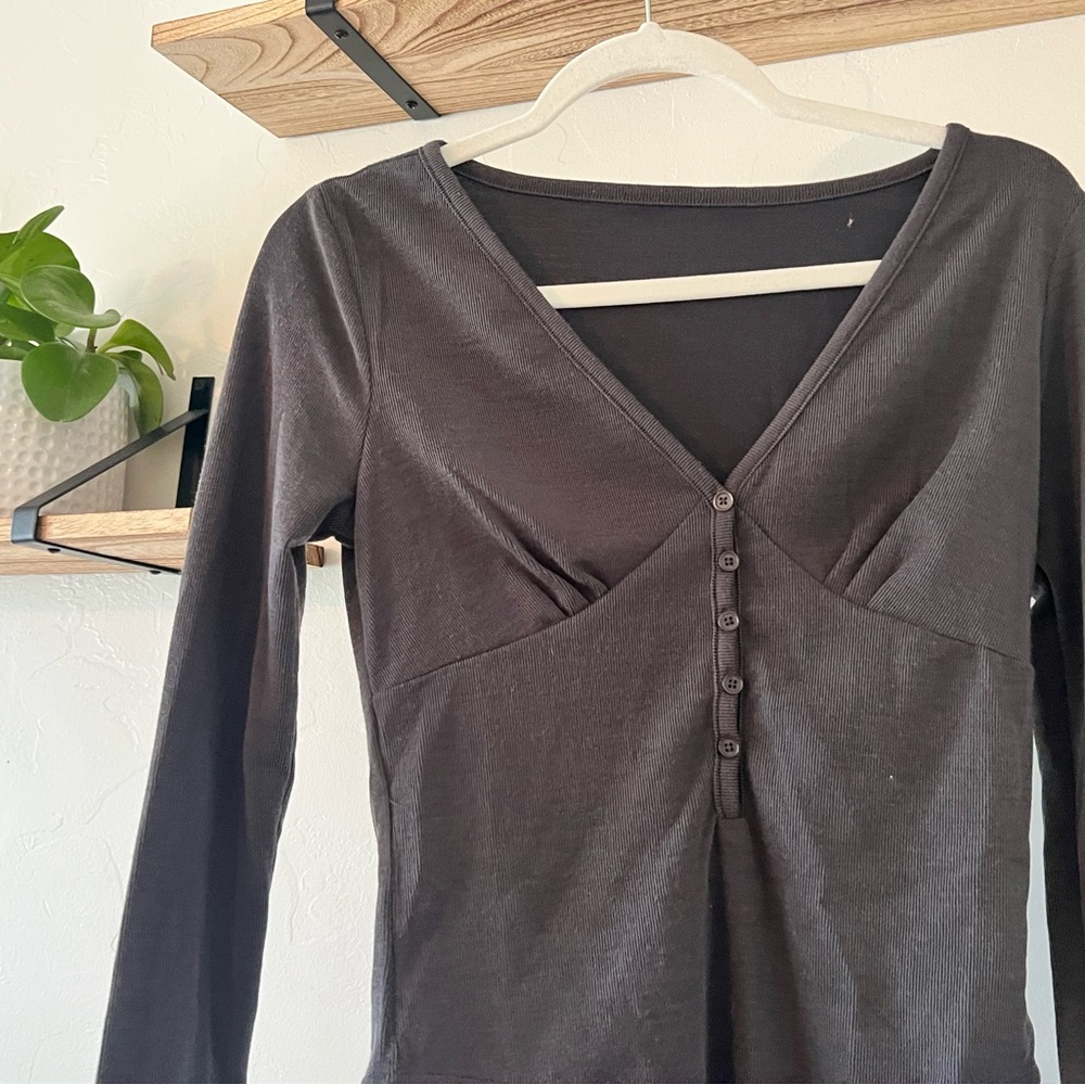 Dark grey Long Sleeve Top